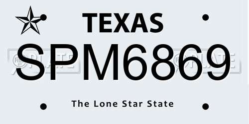 SPM6869 Texas License Plate