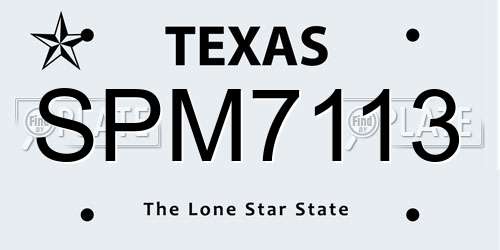 SPM7113 Texas License Plate