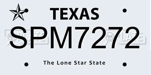 SPM7272 Texas License Plate