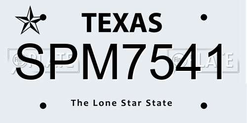 SPM7541 Texas License Plate