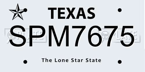 SPM7675 Texas License Plate