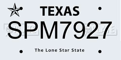 SPM7927 Texas License Plate