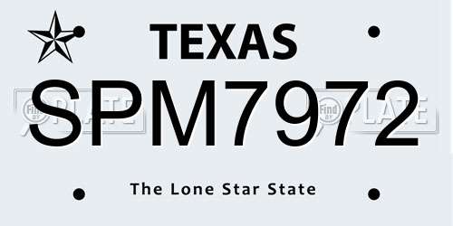 SPM7972 Texas License Plate