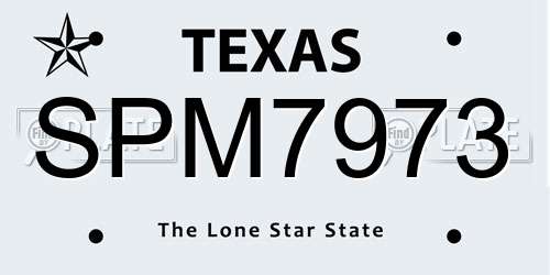 SPM7973 Texas License Plate
