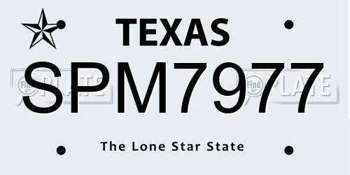 SPM7977 Texas License Plate