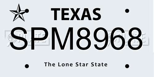 SPM8968 Texas License Plate