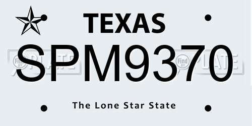 SPM9370 Texas License Plate