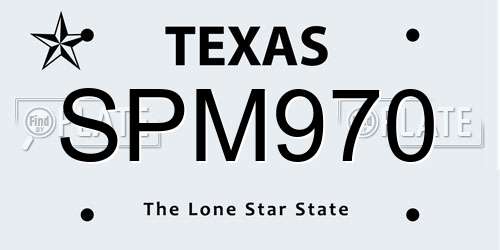 SPM970 Texas License Plate