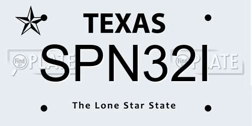 SPN32I Texas License Plate
