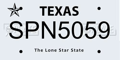 SPN5059 Texas License Plate