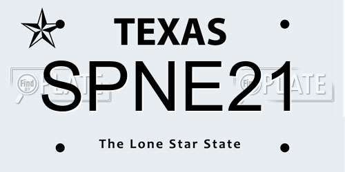 SPNE21 Texas License Plate