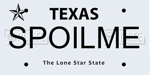 SPOILME Texas License Plate