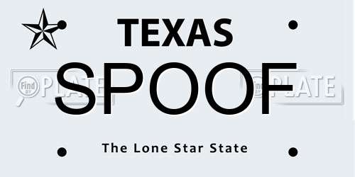 SPOOF Texas License Plate