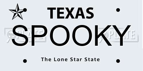 SPOOKY Texas License Plate