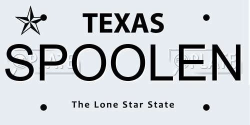 SPOOLEN Texas License Plate