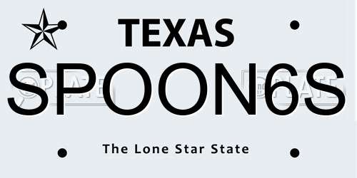 SPOON6S Texas License Plate