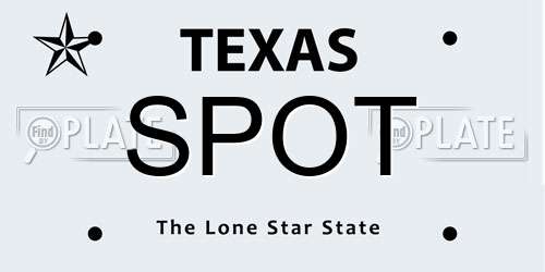 SPOT Texas License Plate