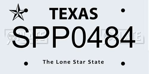SPP0484 Texas License Plate