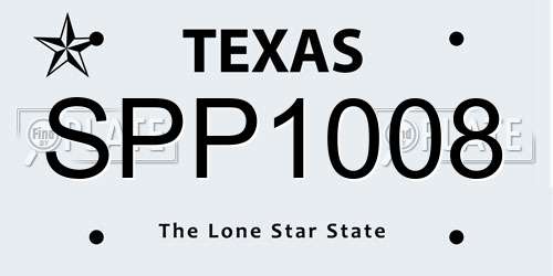 SPP1008 Texas License Plate