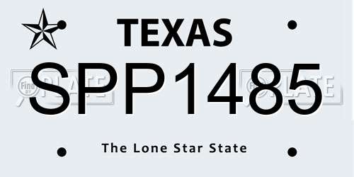 SPP1485 Texas License Plate