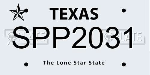 SPP2031 Texas License Plate