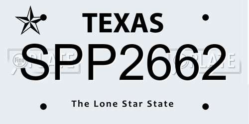SPP2662 Texas License Plate