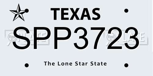 SPP3723 Texas License Plate