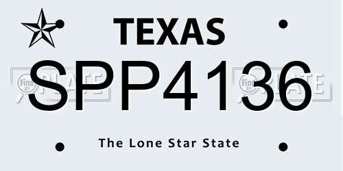 SPP4136 Texas License Plate