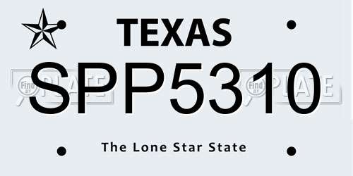 SPP5310 Texas License Plate