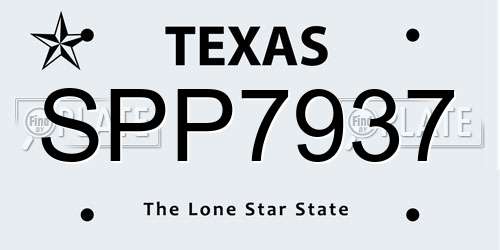 SPP7937 Texas License Plate