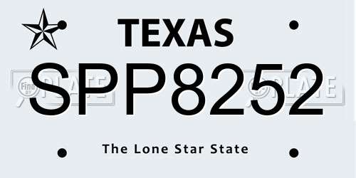 SPP8252 Texas License Plate