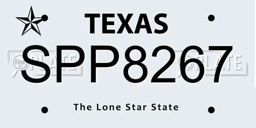 SPP8267 Texas License Plate