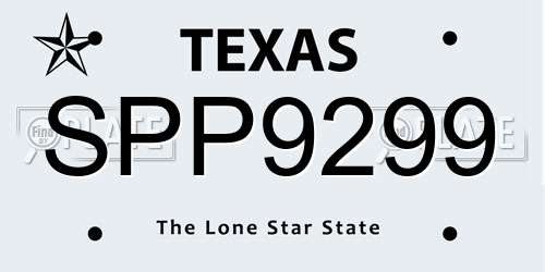 SPP9299 Texas License Plate
