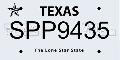 SPP9435 Texas License Plate