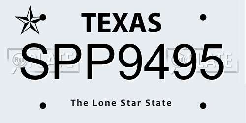 SPP9495 Texas License Plate