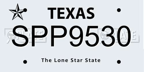 SPP9530 Texas License Plate