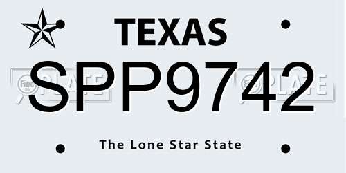 SPP9742 Texas License Plate