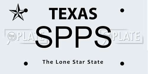 SPPS Texas License Plate