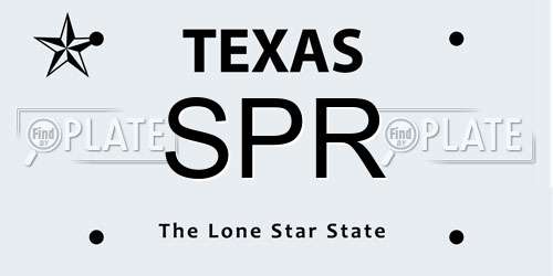 SPR Texas License Plate