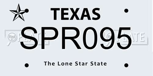 SPR095 Texas License Plate