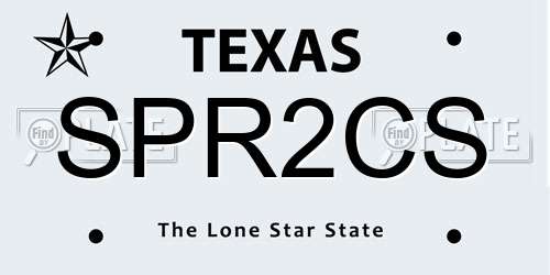 SPR2CS Texas License Plate