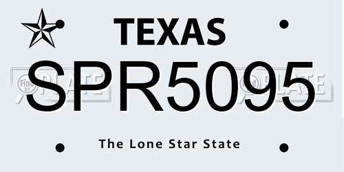 SPR5095 Texas License Plate