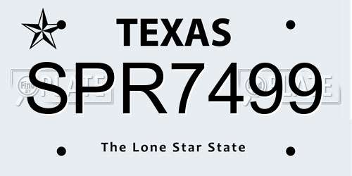 SPR7499 Texas License Plate