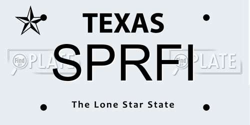 SPRFI Texas License Plate