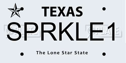 SPRKLE1 Texas License Plate