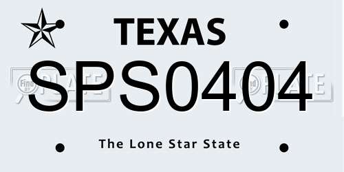 SPS0404 Texas License Plate