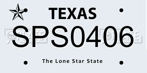 SPS0406 Texas License Plate