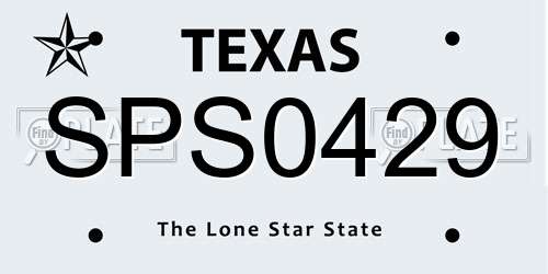 SPS0429 Texas License Plate