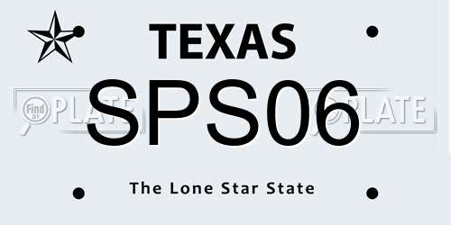 SPS06 Texas License Plate