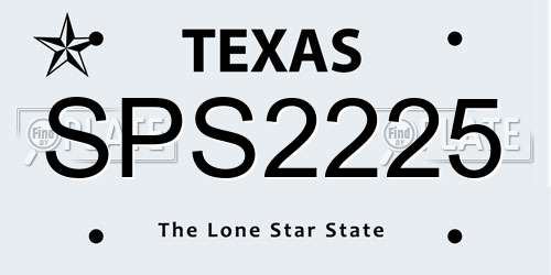 SPS2225 Texas License Plate